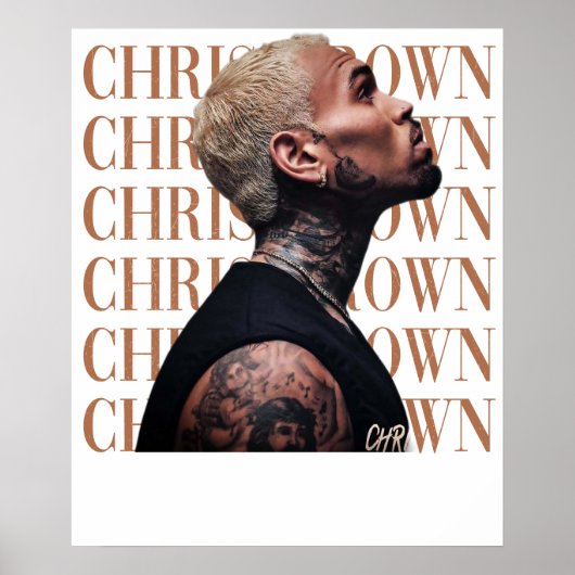 Poster Chris Brown Text  (Devant)