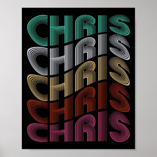 Poster Chris D groovy Nom J'aime Chris Mème 70,80 (Devant)