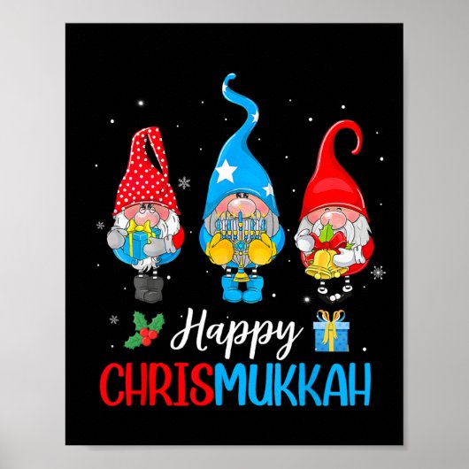 Poster Chrismukkah Gnomes Joyeux Noël Et Joyeux Hanuk (Devant)