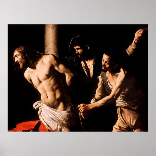 Poster Christ à la Colonne par Caravaggio (1607) (Devant)