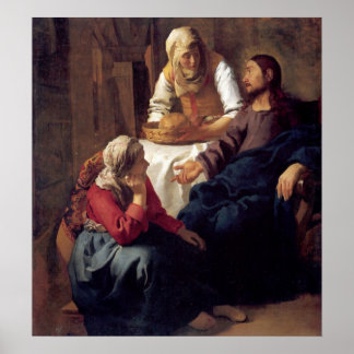 Poster Christ à la Maison de Marie et Marthe