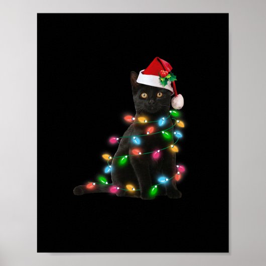 Poster christ amoureux des chats noir noël léger drôle (Devant)