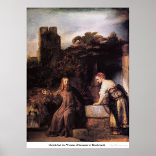 Poster Christ And the Woman of Samaria by Rembrandt