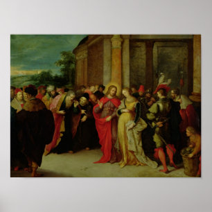 Poster Christ and the Woman Taken in adultery