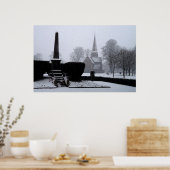 Poster Christ Church & Memorial dans l'aquarelle de neige (Cuisine)