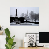 Poster Christ Church & Memorial dans l'aquarelle de neige (Bureau à domicile)