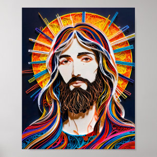 Poster Christ coloré