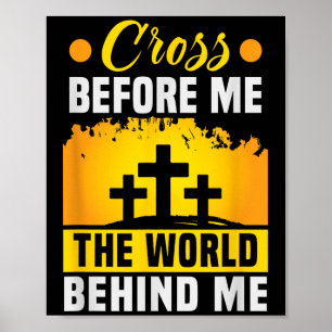 Poster Christ Croix Avant Moi Le Monde Derrière Moi Chris