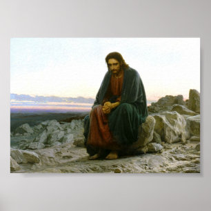 Poster Christ dans le désert