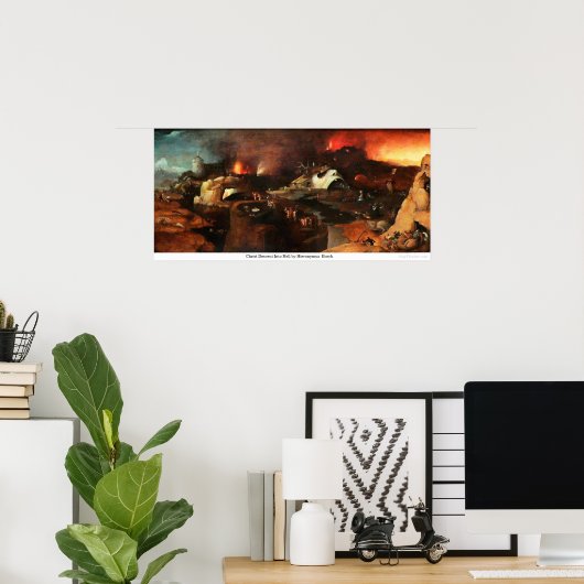 Poster Christ Descent en enfer par Hieronymus Bosch (Bureau à domicile)
