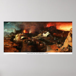 Poster Christ Descent en enfer par Hieronymus Bosch