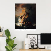 Poster Christ en tempête sur le lac Genezareth par Rembra (Bureau à domicile)
