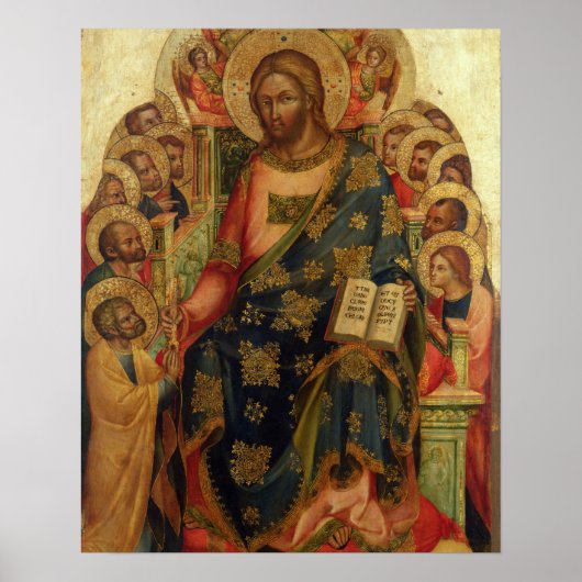 Poster Christ Enthroné avec des Saints et des Anges Remet (Devant)