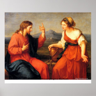 Poster Christ et femme samaritaine par Angelica Kauffmann