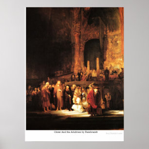 Poster Christ et l'Adultress par Rembrandt
