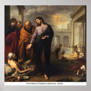 Poster Christ Heals the Paralytic by Bartolome Murillo
