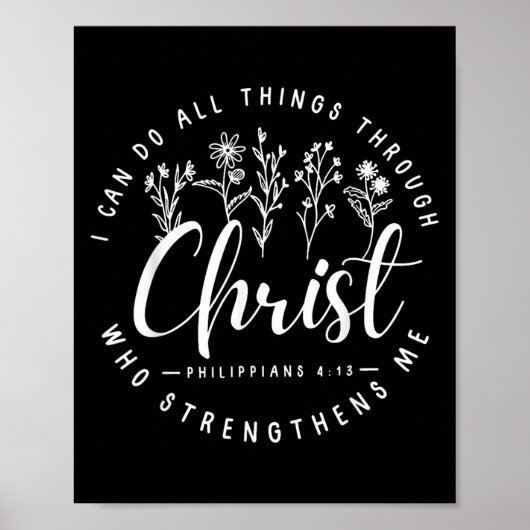Poster Christ I Can Do All Things Through Who Strengthens (Devant)