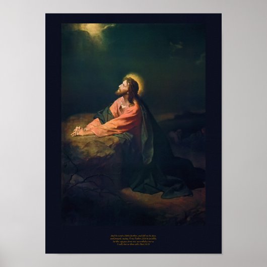 Poster Christ in Gethsemane - Heinrich Hofmann 1890 (Devant)