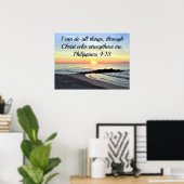 POSTER CHRIST IS MY STRENGTH PHILIPPIANS 4:13 (Bureau à domicile)