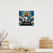 Poster Christ Jésus vous regarde, Jésus j'ai vu ça (Cuisine)