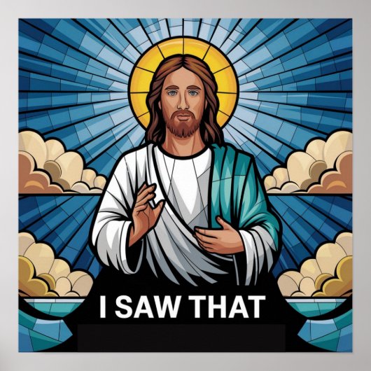 Poster Christ Jésus vous regarde, Jésus j'ai vu ça (Devant)