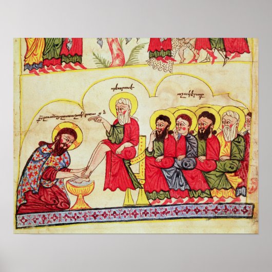 Poster Christ lave les pieds des disciples (Devant)