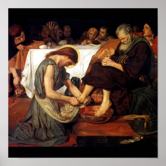 Poster Christ Laver les pieds de Pierre (Devant)