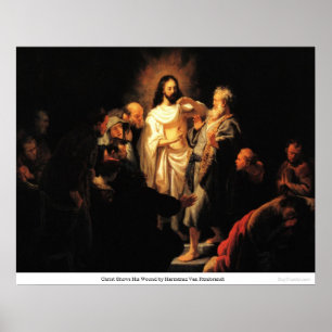 Poster Christ montre sa blessure par Harmensz Van Rembran