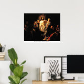 Poster Christ montre sa blessure par Harmensz Van Rembran (Bureau à domicile)