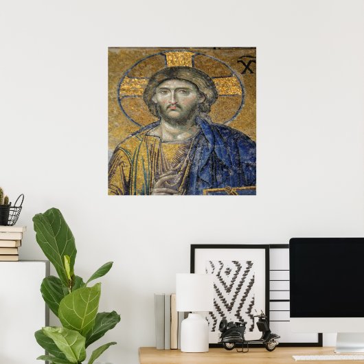 Poster Christ Pantocrator Mosaïque Iconique Religieux Rom (Bureau à domicile)