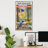 Poster Christchurch en Nouvelle-Zélande (Bureau à domicile)