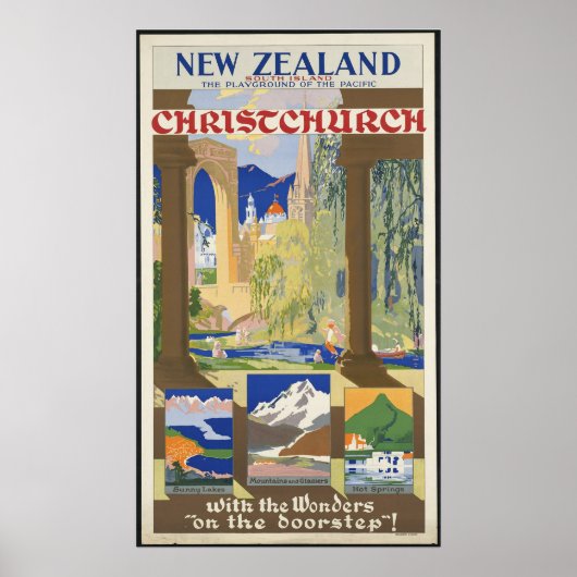 Poster Christchurch en Nouvelle-Zélande (Devant)