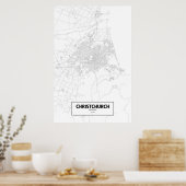 Poster Christchurch, Nouvelle-Zélande (noir sur blanc) (Cuisine)