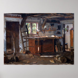 Poster Christen Dalsgaard Un atelier de charpentier
