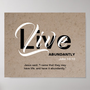 Poster Christian ABUNDANT LIFE Écriture inspirante