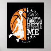 Poster Christian Basketball I Can Do All Things Through C (Devant)