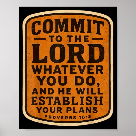 Poster Christian Bible Commit To The Lord Whatever You Do (Devant)