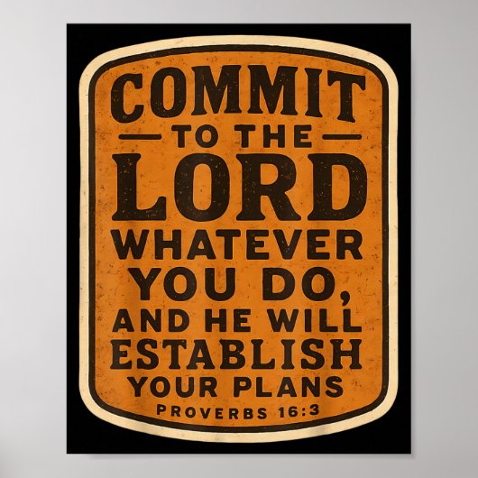 Poster Christian Bible Commit To The Lord Whatever You Do (Devant)