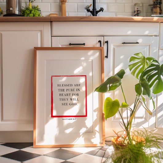 Poster Christian Christmas Wall Art Matthieu 5:8