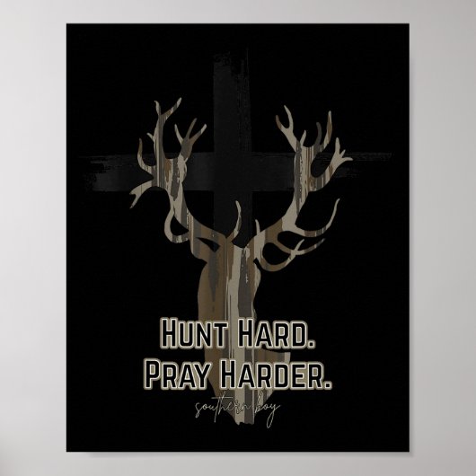 Poster Christian Cross Camo Chasse Dure Prie Plus Fort Ce (Devant)
