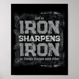 Poster Christian Dad Iron Sharpens Iron Scriture Verse B