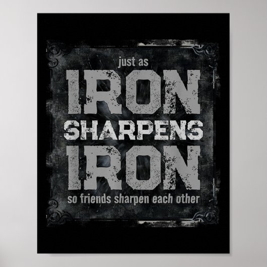 Poster Christian Dad Iron Sharpens Iron Scriture Verse B (Devant)