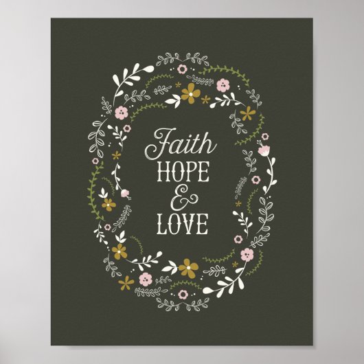 Poster Christian Faith Hope Love Bible Écriture (Devant)