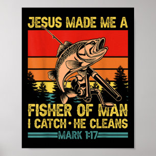 Poster Christian Fishman Jésus M'A Fait Un Fisher D'Homme