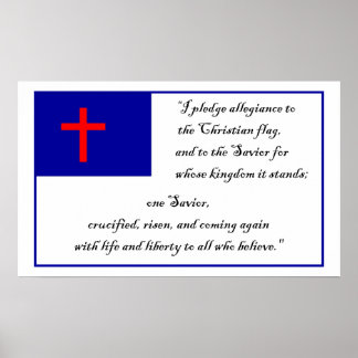 Poster Christian Fkag et engagement au drapeau chrétien