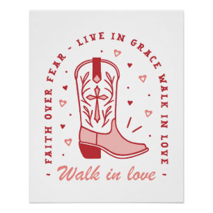 Poster Christian girl cite marche amoureuse rose esthétiq