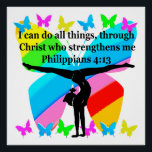 POSTER CHRISTIAN GYMNAST INSPIRATIONNEL BIBLE DESIGN<br><div class="desc">Votre Gymnaste Christian sera encouragé avec ce verset d'écriture Gymnastique design sur une sélection impressionnante de Tee - shirts, Vêtements, affiches, bijoux, décoration de chambre, articles de boisson et plus encore. Cette bienheureuse Gymnaste poursuit ses objectifs et rêve de devenir une championne internationale tout autour de la Gymnastique. Ce magnifique...</div>