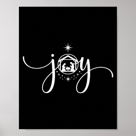 Poster Christian Joy Nativity Christmas - joy' With Baby (Devant)