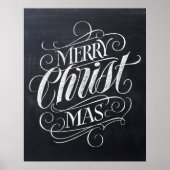 Poster Christian Joyeux Noël Chalkboard Calligraphie (Devant)