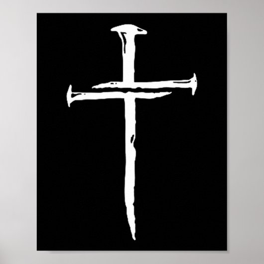 Poster Christian Minimalist Three Nails Cross Religious J (Devant)